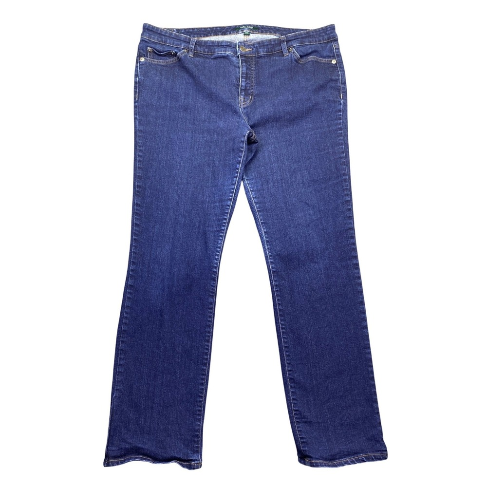 Lauren Ralph Lauren Premier Straight Leg Jeans Dark Wash Blue Plus Size 14W